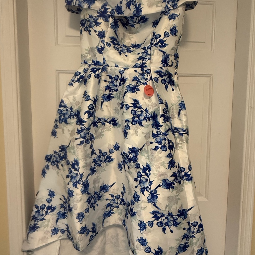 Floral Blue and white formal Dress